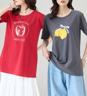 BELLUNA（ベルーナ）の「綿１００％プリントＴシャツ（Tシャツ）」｜詳細画像