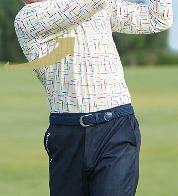 「＜トランスコンチネンツゴルフ＞スイング快適！立体裁断ポロシャツ（メンズシャツ）」｜詳細画像