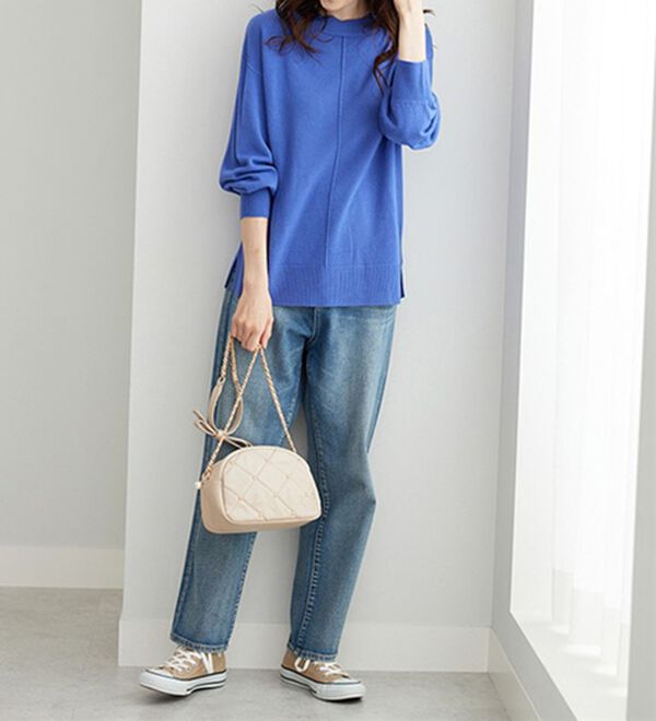 BELLUNA（ベルーナ）の「ふんわり袖カシミヤタッチプルオーバー（ニット・セーター）」｜詳細画像