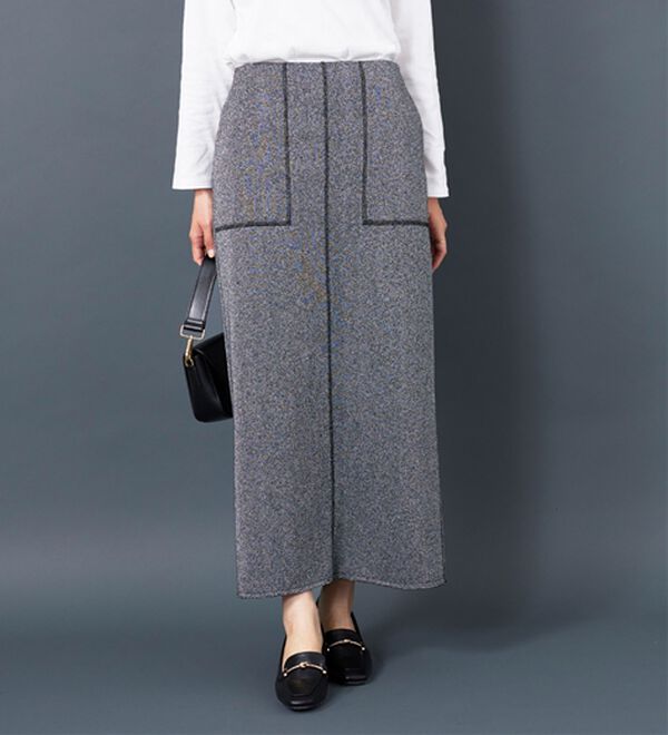 BELLUNA（ベルーナ）の「ラメ入り裏毛素材スカート（ロングスカート）」｜詳細画像