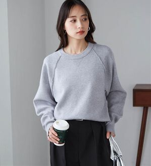 RANAN（ラナン）の「パチパチしにくい！大人のきれいめトレーナーニット（ニット・セーター）」｜杢グレー