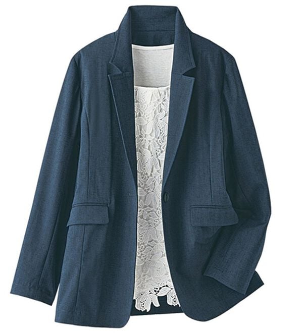 BELLUNA（ベルーナ）の「カジュアルコーデにきちんと感を！テーラードジャケット（テーラードジャケット）」｜ネイビー