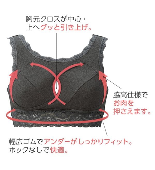 LAVIENNE（ラヴィエンヌ）の「ノンストレスブラ（レーシーフィットタイプ）（ブラジャー）」｜詳細画像