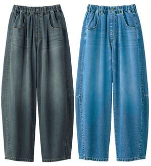 ルフラン（ルフラン）の「【２本組】丸みが可愛いデニムパンツ（フルレングスパンツ）」｜詳細画像
