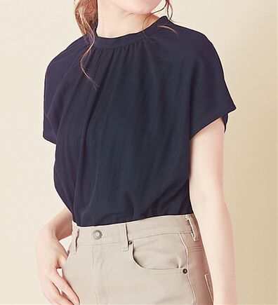 alotta（アロッタ）の「【接触冷感】ギャザーデザインカットソーブラウス（ブラウス）」