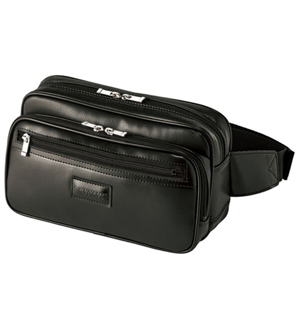 「＜ダンロップ・リファインド＞豊岡製２ＷＡＹ多機能ウエストバッグ（メンズボディバッグ・ウエストポーチ）」｜クロ