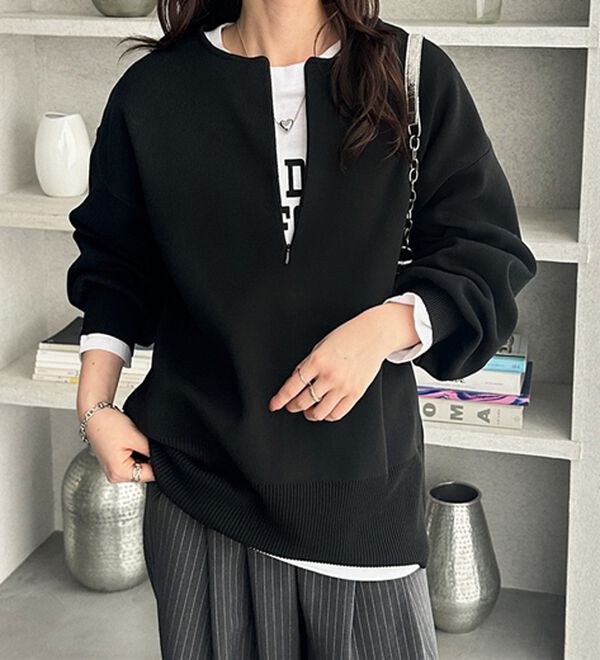 GeeRA（ジーラ）の「ハーフジップニットプルオーバー（ニット・セーター）」｜詳細画像