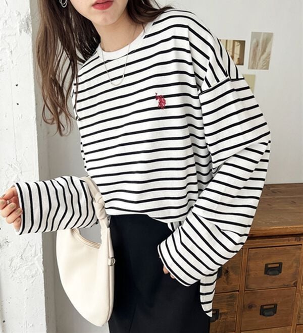 GeeRA（ジーラ）の「【Ｕ．Ｓ．ＰＯＬＯ ＡＳＳＮ】オーバーサイズ刺しゅうロンＴ（カットソー）」｜詳細画像