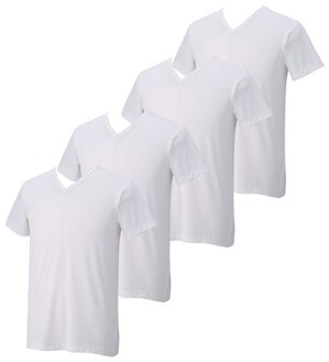 「【４枚組】氷撃冷感（Ｒ）ヒエサラインナー（メンズ肌着・インナーウェア）」｜ホワイト4枚組 半袖V首