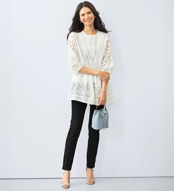 BELLUNA（ベルーナ）の「レース切替ピンタック使いチュニック（チュニック）」｜詳細画像