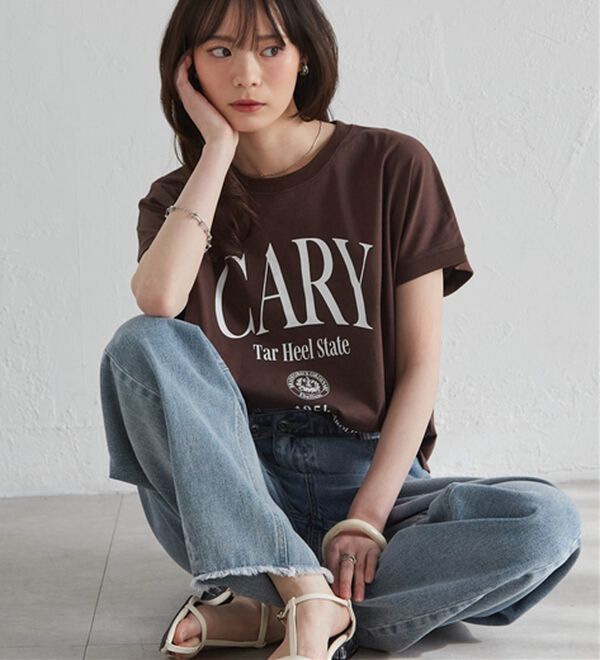 RANAN（ラナン）の「【汗シミ防止】カレッジロゴプリントT（Tシャツ）」｜詳細画像