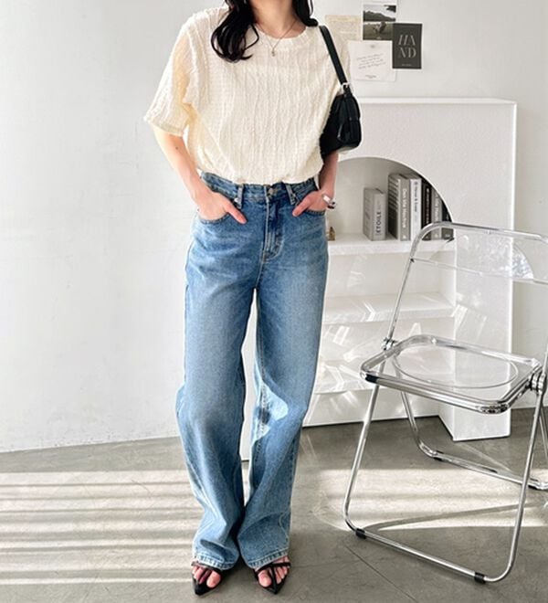 GeeRA（ジーラ）の「シャギージャカードＴシャツ（カットソー）」｜詳細画像