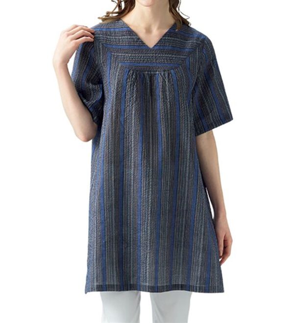 「【２色組】しじら織調ゆったりカフタン（チュニック）」｜詳細画像