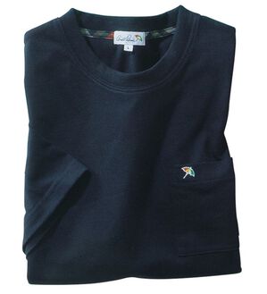 「＜アーノルド　パーマー＞ワンポイント刺しゅうベーシック半袖Ｔシャツ（メンズＴシャツ）」｜ネイビー