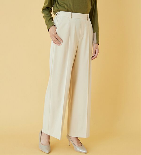 BELLUNA（ベルーナ）の「サマ見え！美脚タック使いワイドパンツ（ワイドパンツ・ガウチョ）」｜詳細画像