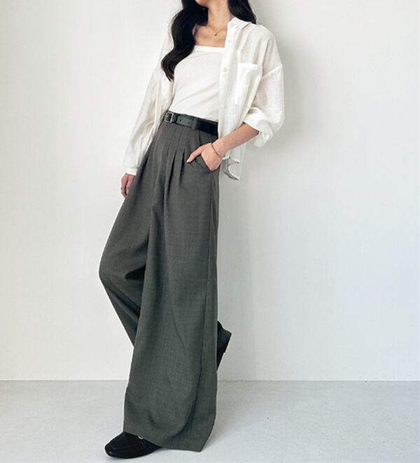 GeeRA（ジーラ）の「３タックワイドパンツ（フルレングスパンツ）」｜詳細画像