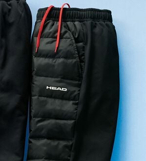 「＜ヘッド＞ダウンで暖か！防風スポーティパンツ（メンズフルレングスパンツ）」｜ブラック