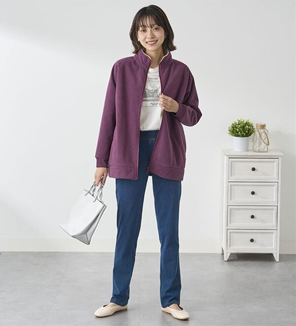 BELLUNA（ベルーナ）の「【選べる裏側】ぐん伸びニットデニムパンツ（フルレングスパンツ）」｜詳細画像