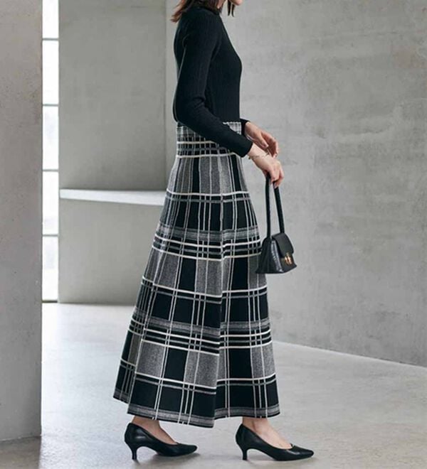 RANAN（ラナン）の「チェックジャカードニットワンピース（ニットワンピース）」｜詳細画像