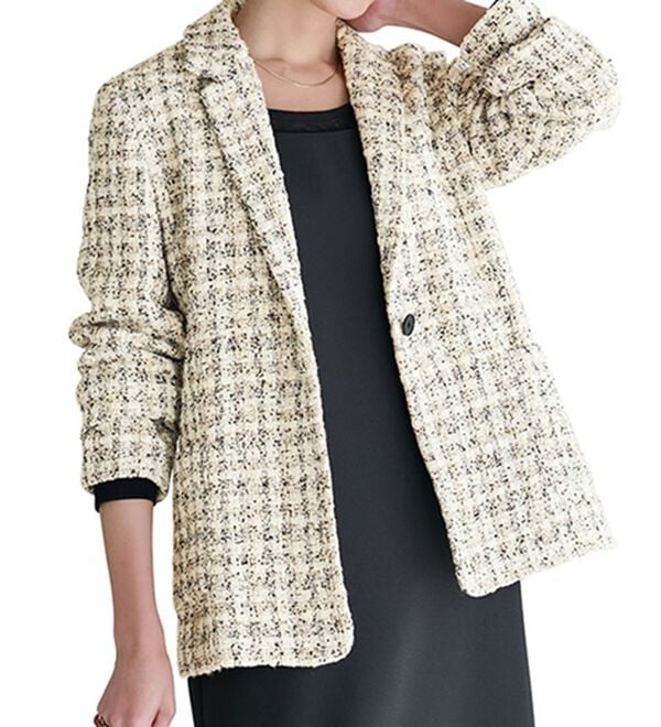 RANAN（ラナン）の「ツイードジャケット（テーラードジャケット）」｜ベージュ系