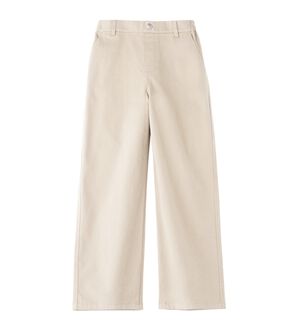 BELLUNA（ベルーナ）の「ピーチ綿サテンワイドストレートパンツ（ワイドパンツ・ガウチョ）」｜アイボリー