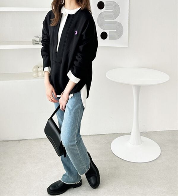 GeeRA（ジーラ）の「【Ｕ．Ｓ．ＰＯＬＯ　ＡＳＳＮ】深Ｖネックプルオーバー（トレーナー・スウェット）」｜詳細画像