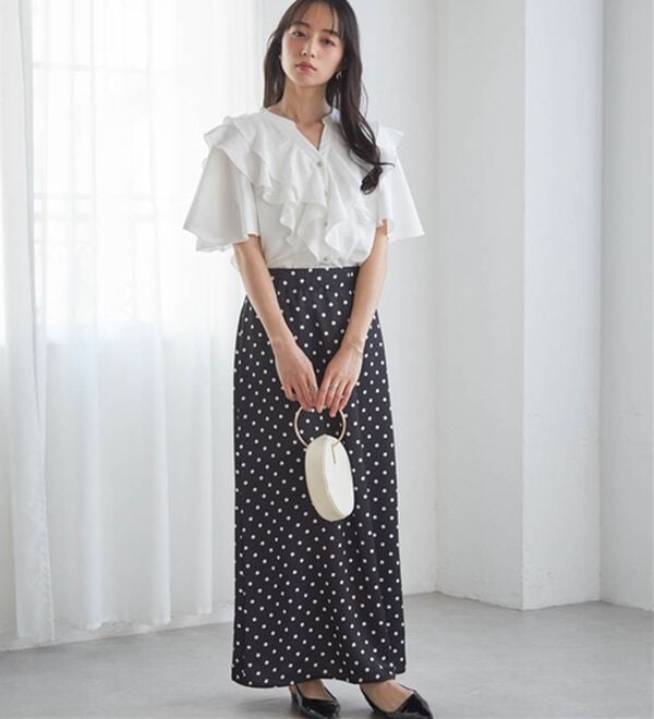 ラッフルフリルブラウス ラッフルフリルブラウス【NAVY】 – ELLIE