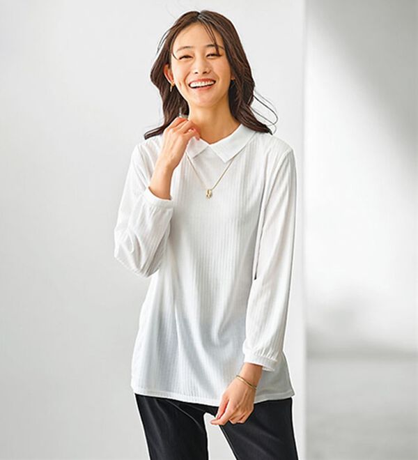 BELLUNA（ベルーナ）の「【新色追加】&ldquo;2点セット&rdquo;あぜ素材ベストアンサンブル（アンサンブル）」｜詳細画像