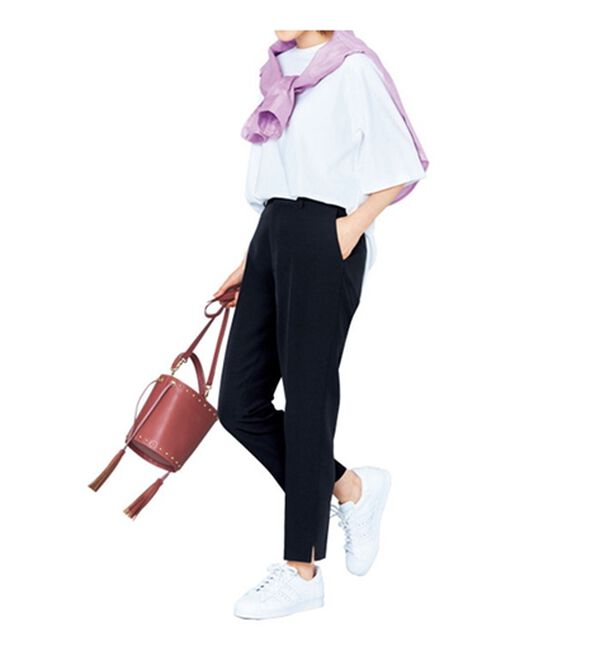 VINNO（ヴィノ）の「スリットクロップドテーパードパンツ（フルレングスパンツ）」｜詳細画像