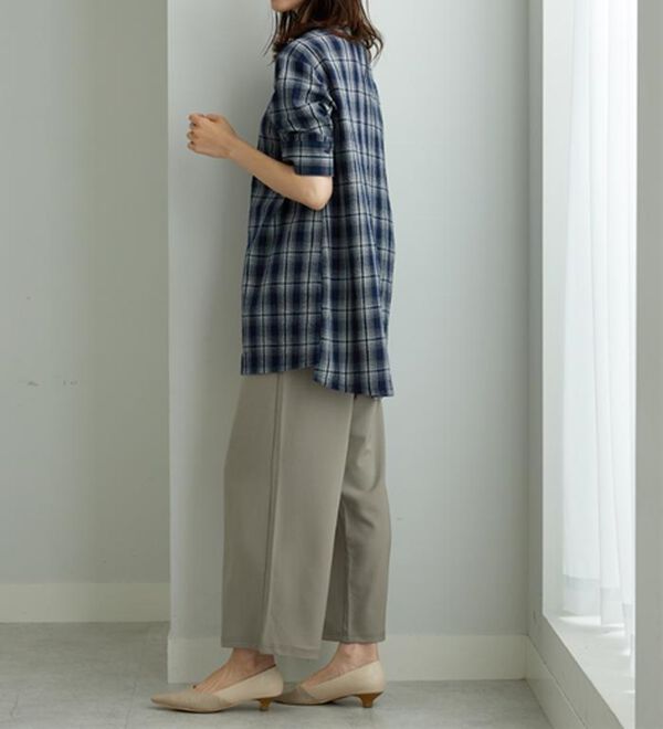 BELLUNA（ベルーナ）の「サッカー素材チェック柄チュニック（チュニック）」｜詳細画像