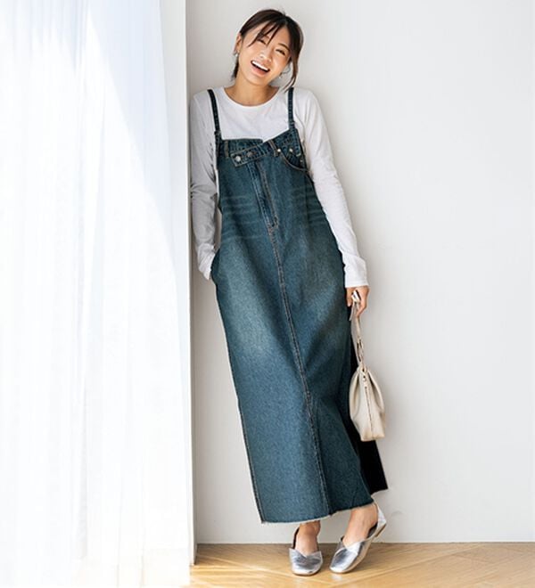 BELLUNA（ベルーナ）の「【ＰＯＬＯ　ＢＣＳ】綿１００％デニムジャンパースカート（その他ワンピース）」｜ブルー