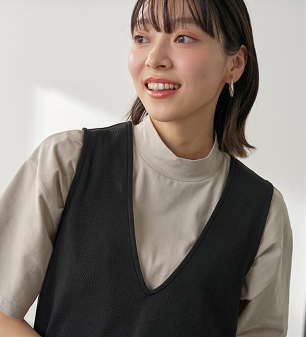 BELLUNA（ベルーナ）の「≪ＨｕｇＲｅａｍコットンＣｏｏｌ≫ひんやりハイネックプルオーバー（カットソー）」｜詳細画像