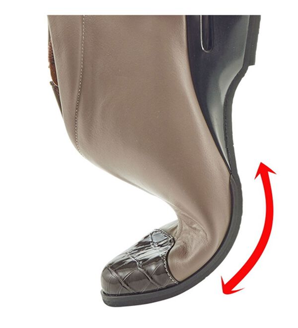 ルフラン（ルフラン）の「外反母趾対応　５Ｅ型押しコンビ　美脚ブーティ（ブーツ）」｜詳細画像