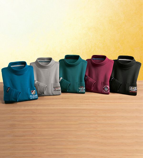 「【５枚組】裏起毛ブランドハイネック（メンズカットソー）」｜5枚組