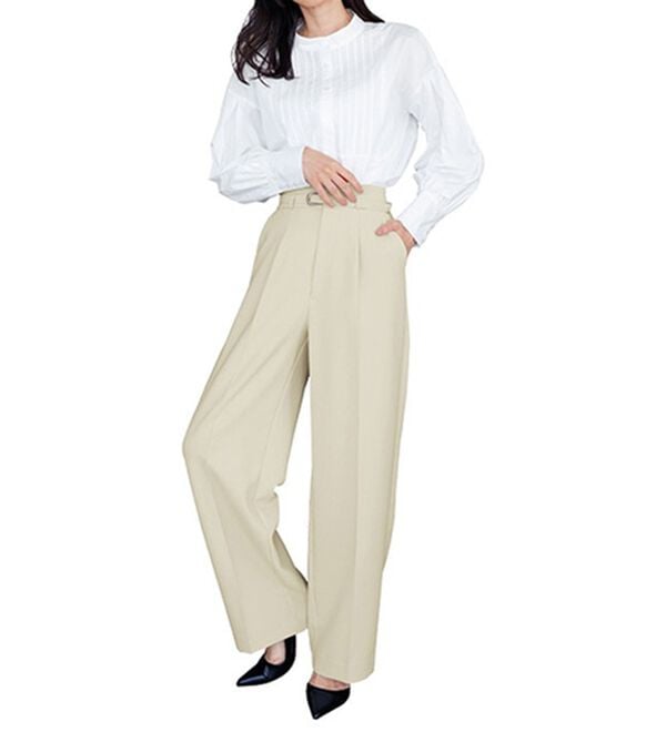 RANAN（ラナン）の「洗える！ベルト付ワイドパンツ（ワイドパンツ・ガウチョ）」｜詳細画像