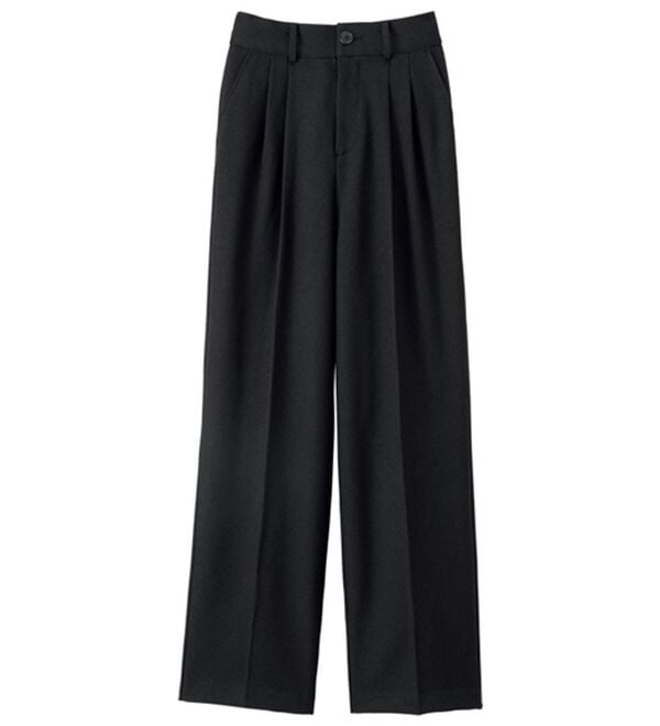 ルフラン（ルフラン）の「こ綺麗でこなれたウールライクパンツ（フルレングスパンツ）」｜黒