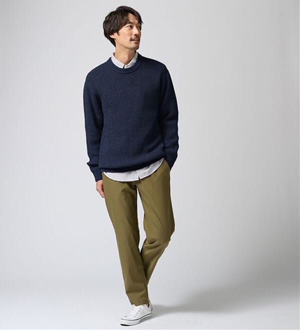 REMEN'S（リメンズ）の「【洗える】やわらかタッチ畦編みクルーネックセーター（メンズニット・セーター）」｜詳細画像