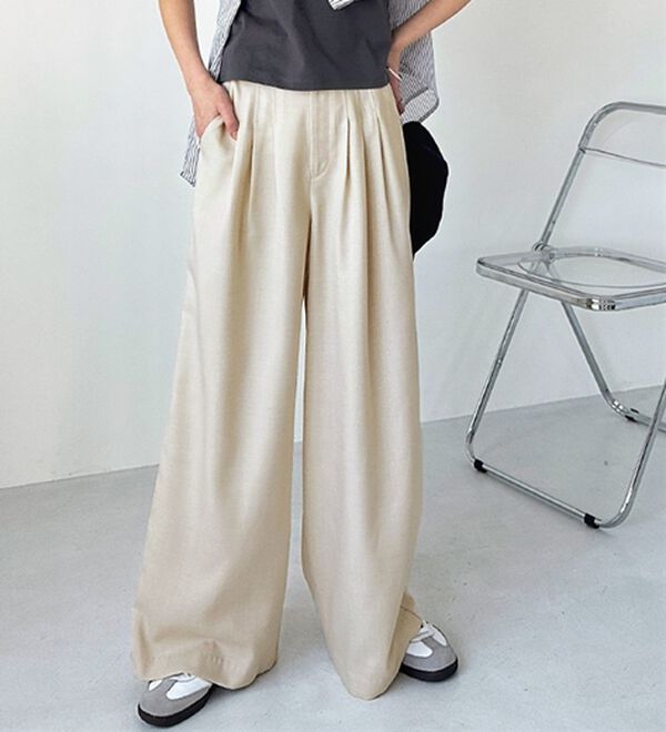 GeeRA（ジーラ）の「３タックワイドパンツ（フルレングスパンツ）」｜詳細画像