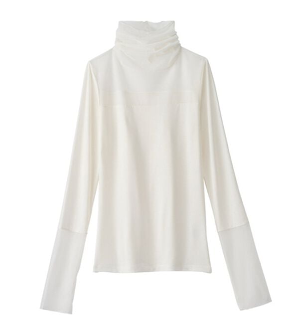 YU'NOW（ユナウ）の「【吸湿発熱】【抗菌防臭】ハイネックシアーインナー（肌着・インナーウェア）」｜オフホワイト