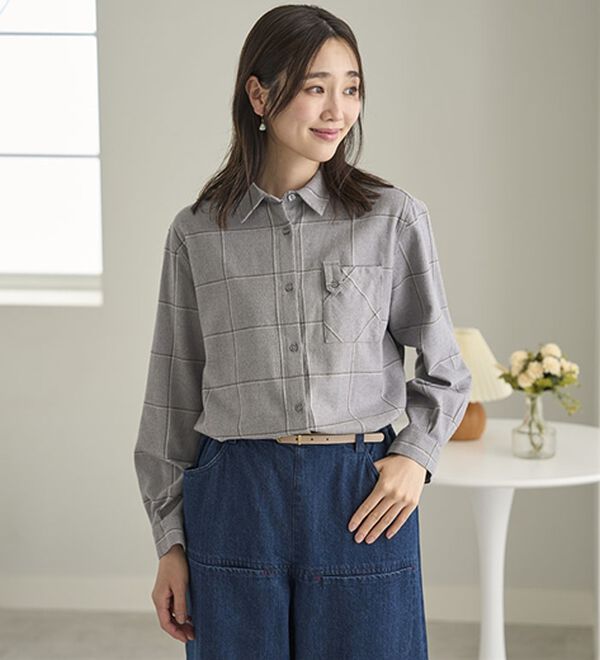 BELLUNA（ベルーナ）の「《ＨｕｇＲｅａｍコットン》ポケットシャツ（シャツ）」｜詳細画像