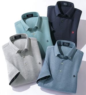 「＜ポロ・ビーシーエス＞上品５分袖ポロシャツ（メンズポロシャツ）」｜詳細画像