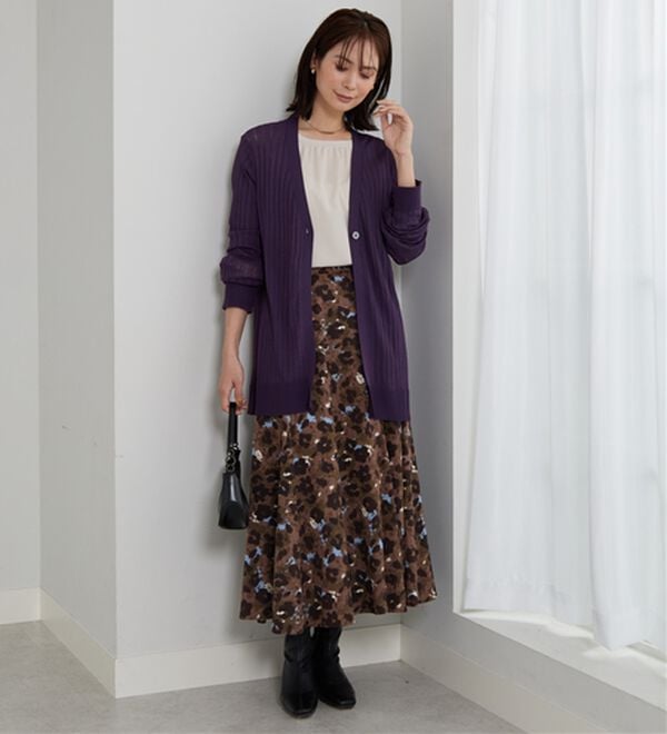 BELLUNA（ベルーナ）の「【店舗・ネット限定】リブ使いボタンデザインカーディガン（ニットカーディガン）」｜詳細画像