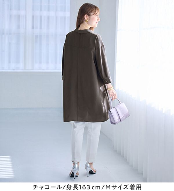 alotta（アロッタ）の「衿付きスキッパーとろみチュニックワンピース（チュニックワンピース）」｜詳細画像