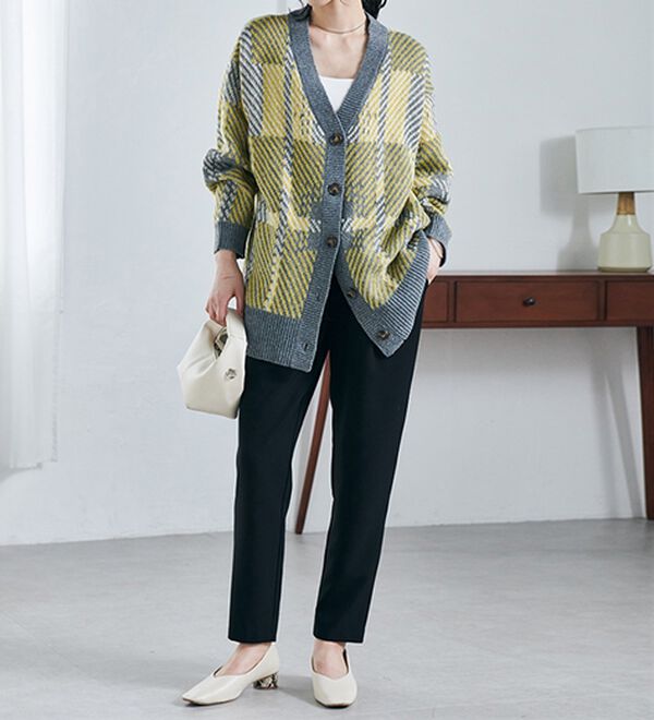 RANAN（ラナン）の「ビッグタータンオーバーカーデ（ニットカーディガン）」｜詳細画像