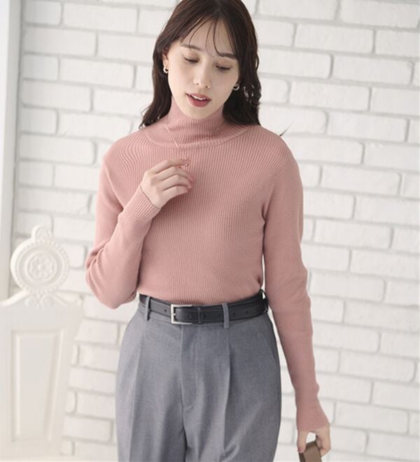 BELLUNA（ベルーナ）の「ハピネスコットン１００％&times;吸湿発熱リブタートルニット＜＆ｃｏｃｏｃｈｉ＞（ニット・セーター）」｜詳細画像