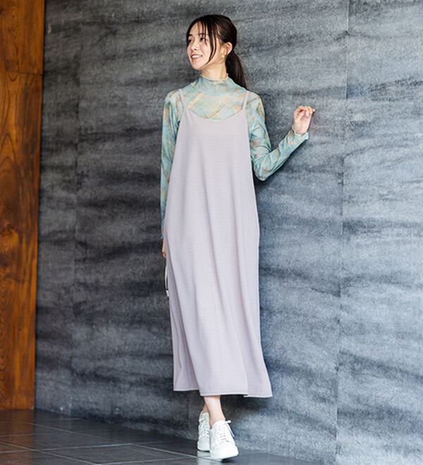 BELLUNA（ベルーナ）の「【重ね着インナー】シアー素材ハイネックインナープルオーバー（カットソー）」｜詳細画像