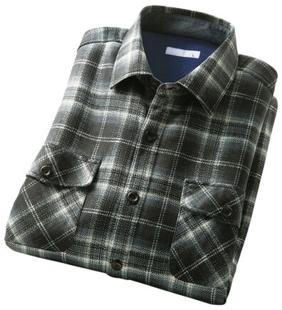 「のびのび暖か裏フリースシャツ（メンズシャツ）」