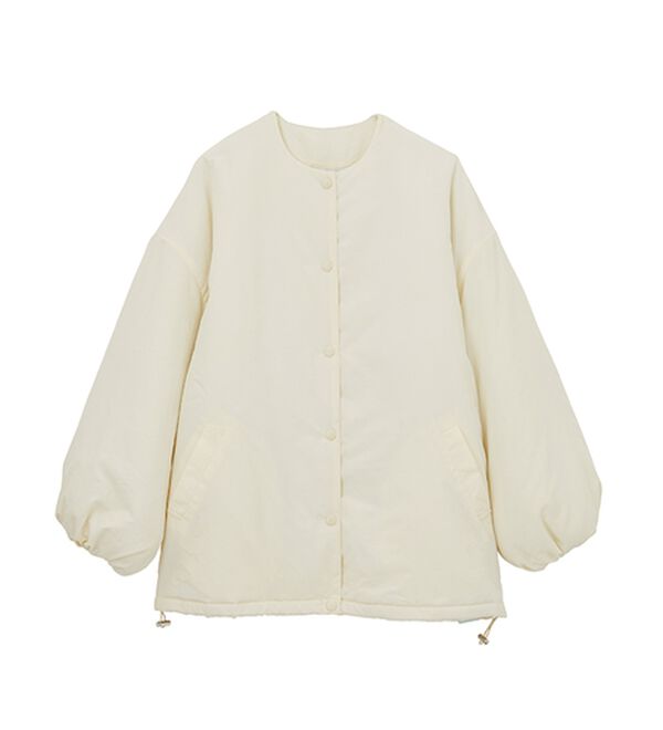 RANAN（ラナン）の「ノーカラーオーバーサイズ中わたブルゾン（ハーフコート）」｜詳細画像