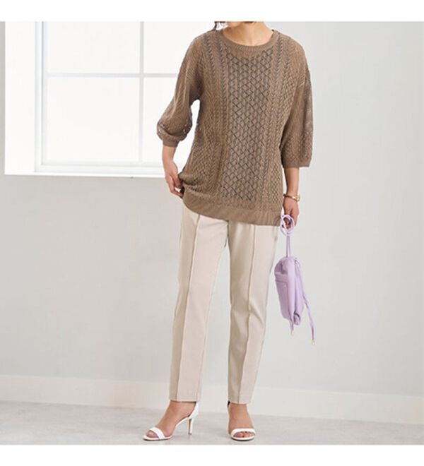 BELLUNA（ベルーナ）の「冷感キレイ見え！美脚テーパードパンツ（テーパードパンツ）」｜詳細画像