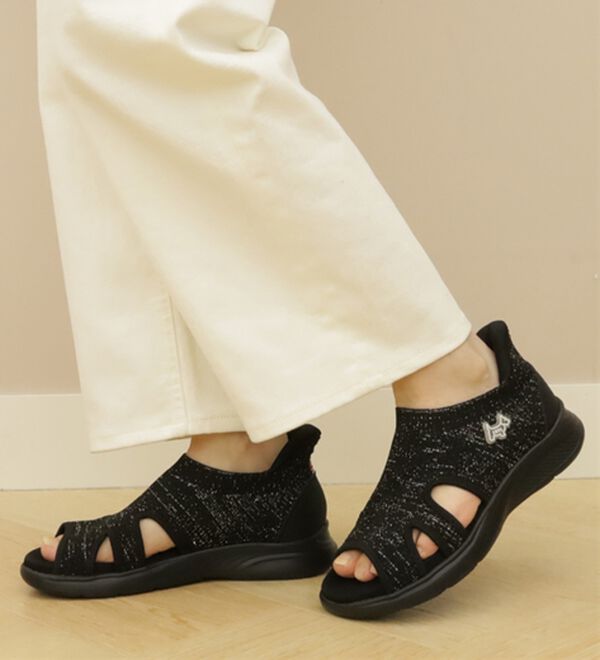 BELLUNA（ベルーナ）の「＜バルモラル＞サッと履けるニットサンダル（サンダル・ミュール）」｜詳細画像